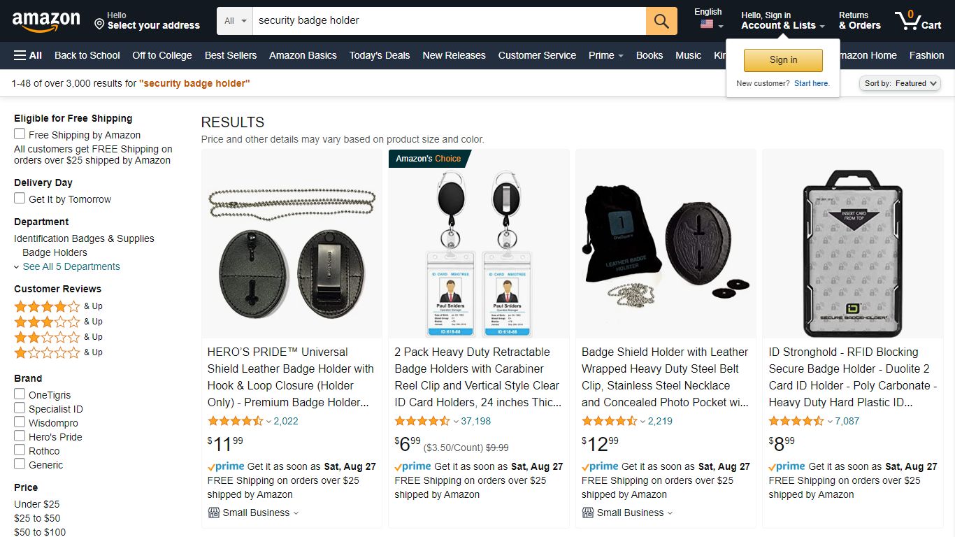 Amazon.com: security badge holder