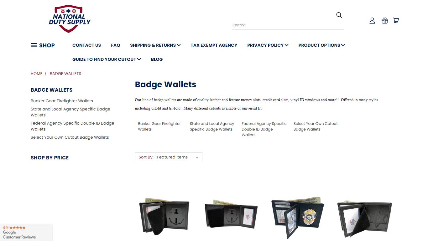 Badge Wallets | Shield Wallet | Money wallets - National Duty Supply