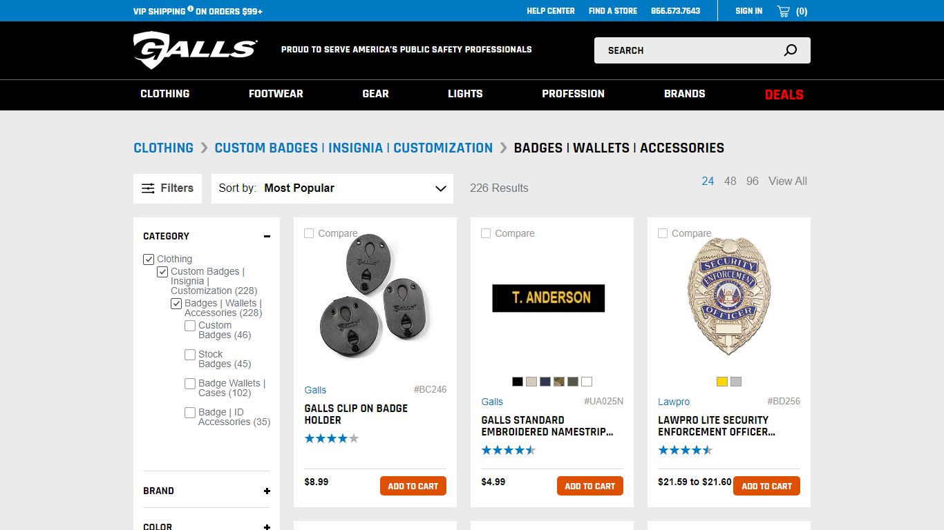 Galls Police Badges, Security Badges, Insignia & More
